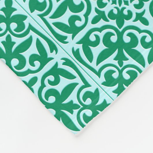 Marokkaanse tegels - turquoise en aqua fleece deken (Hoek)