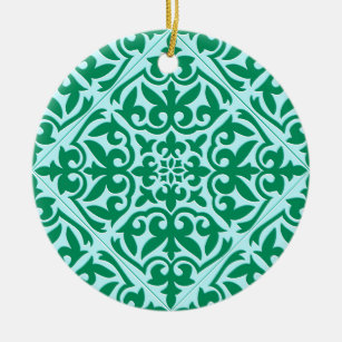 Marokkaanse tegels - turquoise en aqua keramisch ornament