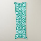 Marokkaanse tegels - turquoise en aqua lichaamskussen (Voorkant Verticaal)
