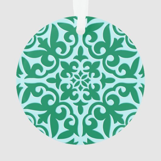Marokkaanse tegels - turquoise en aqua ornament (achterkant)