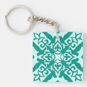 Marokkaanse tegels - turquoise en aqua sleutelhanger