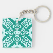 Marokkaanse tegels - turquoise en aqua sleutelhanger (Achterkant)