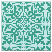 Marokkaanse tegels - turquoise en aqua stof (Close Up)