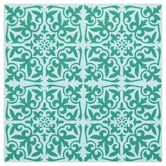 Marokkaanse tegels - turquoise en aqua stof (Swatch)