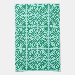Marokkaanse tegels - turquoise en aqua theedoek