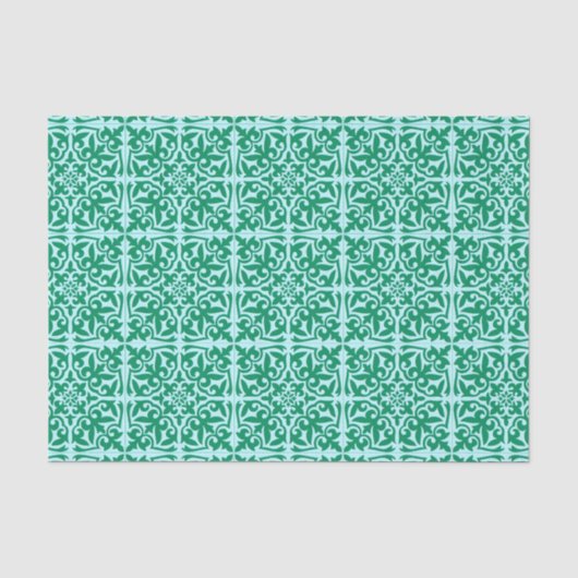 Marokkaanse tegels - turquoise en aqua tissuepapier (Voorkant)