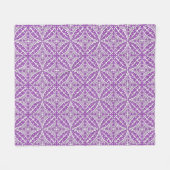 Marokkaanse tegels - violet en wit fleece deken (Voorkant (Horizontaal))