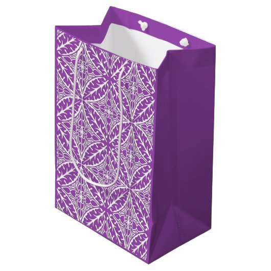 Marokkaanse tegels - violet en wit medium cadeauzakje (Voorkant Gekanteld)