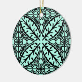 Marokkaanse tegels - waterblauw en zwart keramisch ornament (Links)