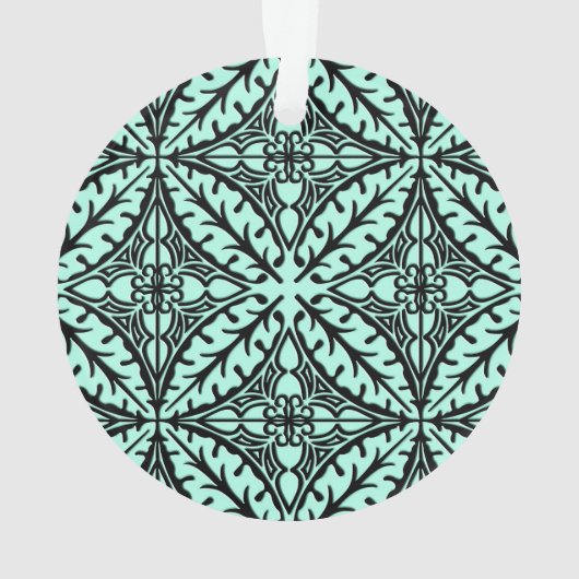 Marokkaanse tegels - waterblauw en zwart ornament (achterkant)