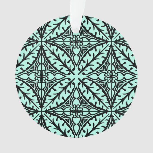 Marokkaanse tegels - waterblauw en zwart ornament (voorkant)