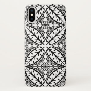 Marokkaanse tegels - wit en zwart iPhone x hoesje