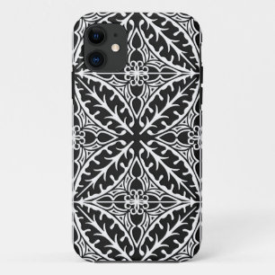 Marokkaanse tegels - zwart en wit iPhone 11 hoesje
