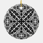 Marokkaanse tegels - zwart-wit keramisch ornament (Achterkant)