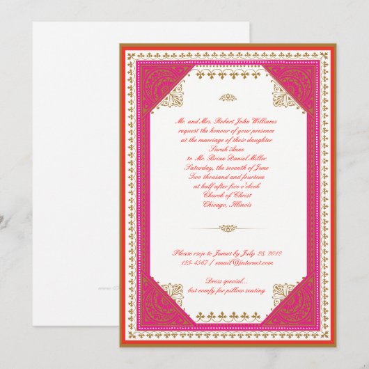 Marokkaanse thema bruiloft uitnodiging (Voorkant / Achterkant)