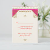 Marokkaanse thema bruiloft uitnodiging rsvp antwoo (Staand voorkant)