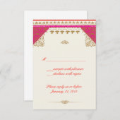 Marokkaanse thema bruiloft uitnodiging rsvp antwoo (Voorkant / Achterkant)