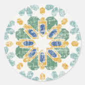 Marokkaanse Tile - Pond Ronde Sticker (Voorkant)
