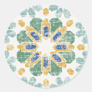Marokkaanse Tile - Pond Ronde Sticker