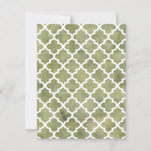 Marokkaanse Tile Trellis Patterm over Moss Green M Kaart