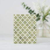 Marokkaanse Tile Trellis Patterm over Moss Green M Kaart (Staand voorkant)