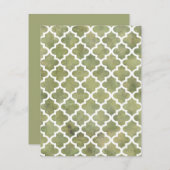 Marokkaanse Tile Trellis Patterm over Moss Green M Kaart (Voorkant / Achterkant)