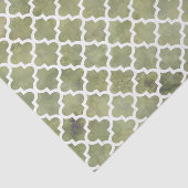 Marokkaanse Tile Trellis Patterm over Moss Green M Tissuepapier (Detail)