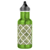 Marokkaanse Tile Trellis Patterm over Moss Green M Waterfles (Rechts)