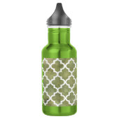 Marokkaanse Tile Trellis Patterm over Moss Green M Waterfles (Links)