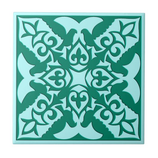 Marokkaanse Tile, Turquoise en Aqua Tegeltje (Voorkant)