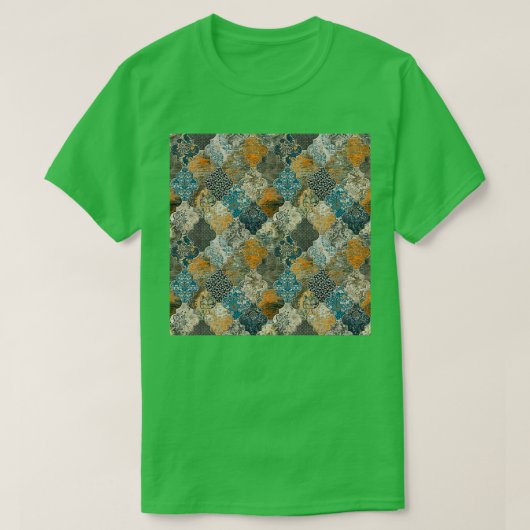 Marokkaanse Tiles Rust Oranje Blue S T-shirt (Design voorkant)