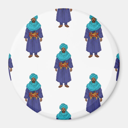 Marokkaanse Toeareg Man Patroon Magneet (Voorkant)