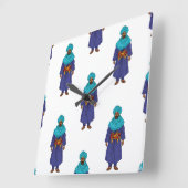 Marokkaanse Touareg Man Motif Vierkante Klok (Hoek)