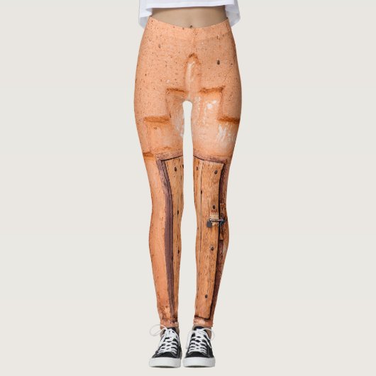 Marokkaanse traditionele houten venstertextuur leggings (Voorkant)