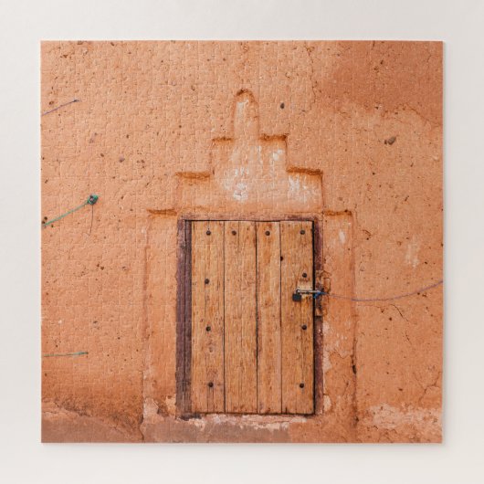 Marokkaanse traditionele houten venstertextuur legpuzzel (Verticaal)