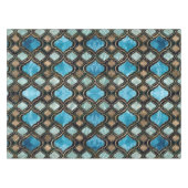 Marokkaanse trellis Blue Crystal Textures Tafelkleed (Voorkant (Horizontaal))