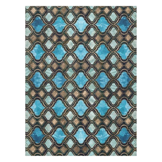 Marokkaanse trellis Blue Crystal Textures Tafelkleed (Voorkant)
