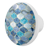 Marokkaanse trellis Blue Mineral Textures Keramische Knop (Rechts)