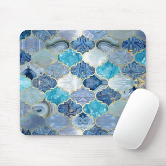 Marokkaanse trellis Blue Mineral Textures Muismat (Met muis)