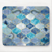 Marokkaanse trellis Blue Mineral Textures Muismat (Voorkant)