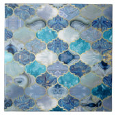 Marokkaanse trellis Blue Mineral Textures Tegeltje (Voorkant)