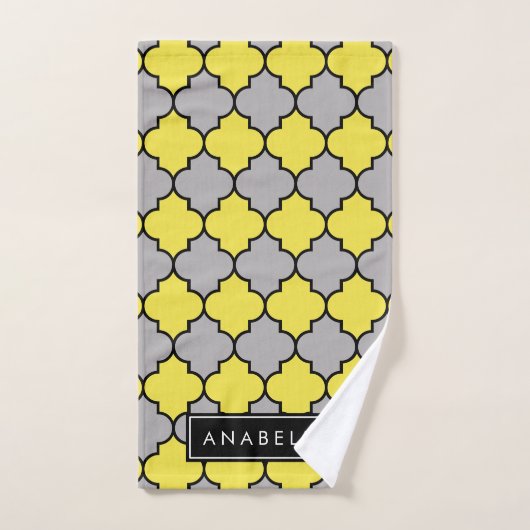 Marokkaanse Trellis, Latticework, Jouw naam Bad Handdoek (Handdoek)