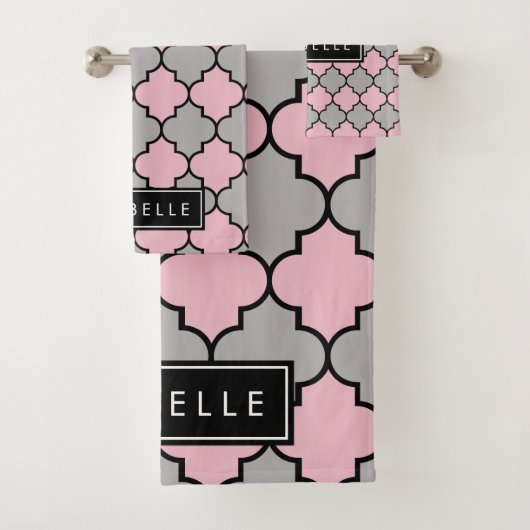 Marokkaanse Trellis, Latticework, Jouw naam Bad Handdoek (Insitu)