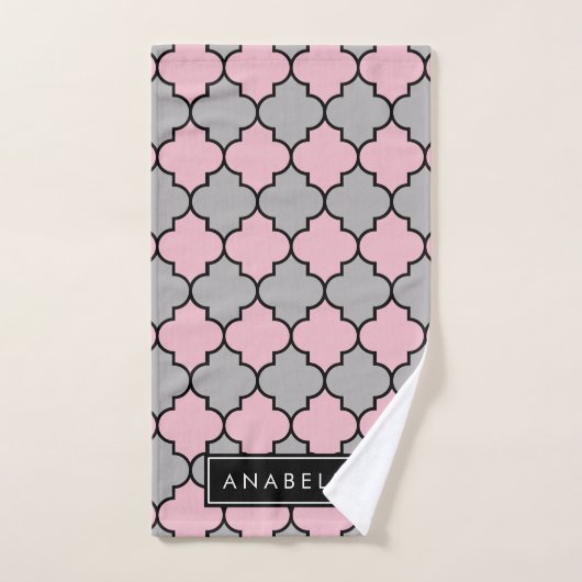 Marokkaanse Trellis, Latticework, Jouw naam Bad Handdoek (Handdoek)