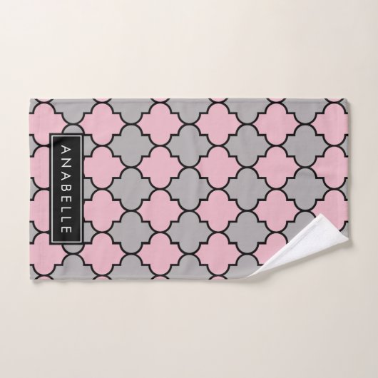 Marokkaanse Trellis, Latticework, Jouw naam Bad Handdoek (Handdoek)