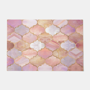 Marokkaanse trellis pastel minerale texturen deurmat