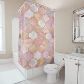 Marokkaanse trellis pastel minerale texturen douchegordijn (In situ)