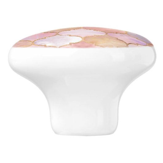 Marokkaanse trellis pastel minerale texturen keramische knop (Zijkant)