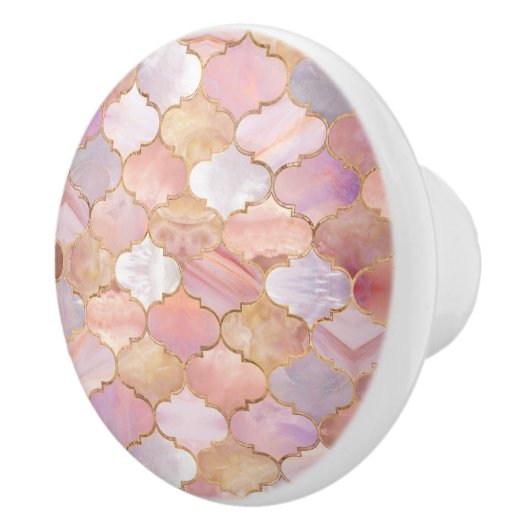 Marokkaanse trellis pastel minerale texturen keramische knop (Rechts)