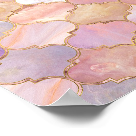 Marokkaanse trellis pastel minerale texturen poster (Hoek)